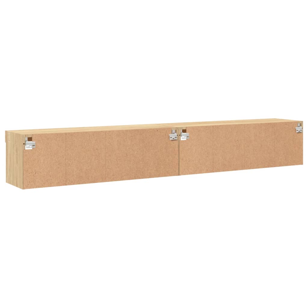 vidaXL TV Cabinets with LED Lights 2 pcs Sonoma Oak 100x30x30 cm