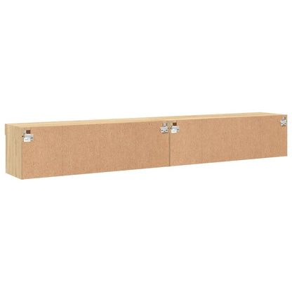 vidaXL TV Cabinets with LED Lights 2 pcs Sonoma Oak 100x30x30 cm
