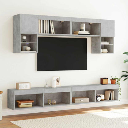 vidaXL TV Cabinet with LED Lights Concrete Grey 100x30x30 cm