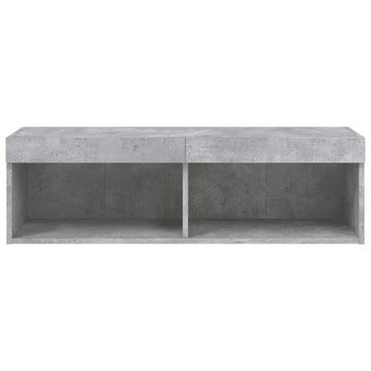vidaXL TV Cabinet with LED Lights Concrete Grey 100x30x30 cm