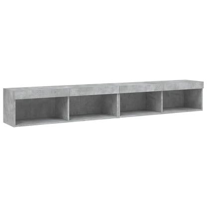 vidaXL TV Cabinets with LED Lights 2 pcs Concrete Grey 100x30x30 cm