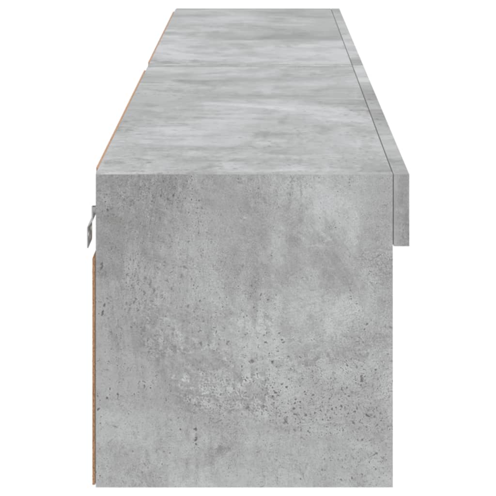 vidaXL TV Cabinets with LED Lights 2 pcs Concrete Grey 100x30x30 cm