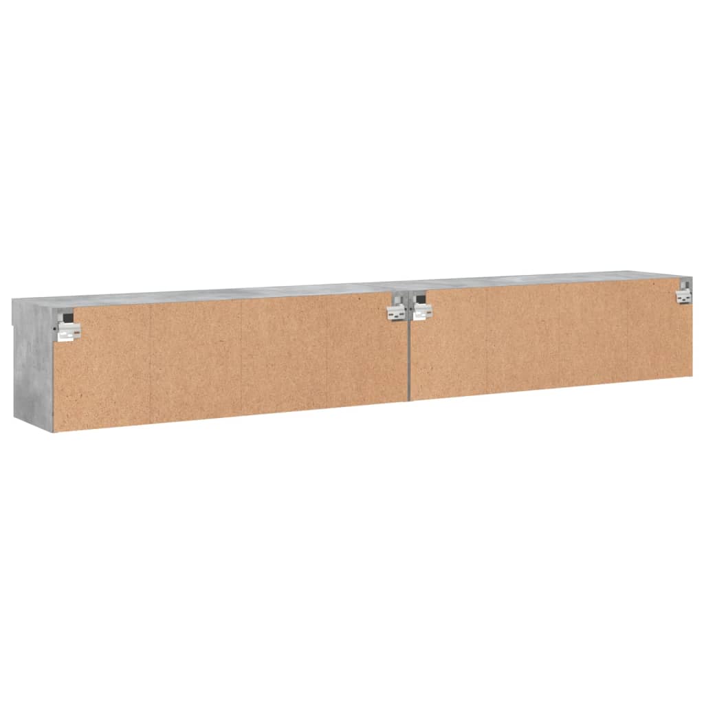 vidaXL TV Cabinets with LED Lights 2 pcs Concrete Grey 100x30x30 cm