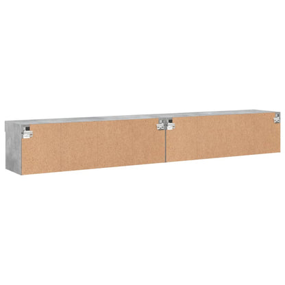 vidaXL TV Cabinets with LED Lights 2 pcs Concrete Grey 100x30x30 cm