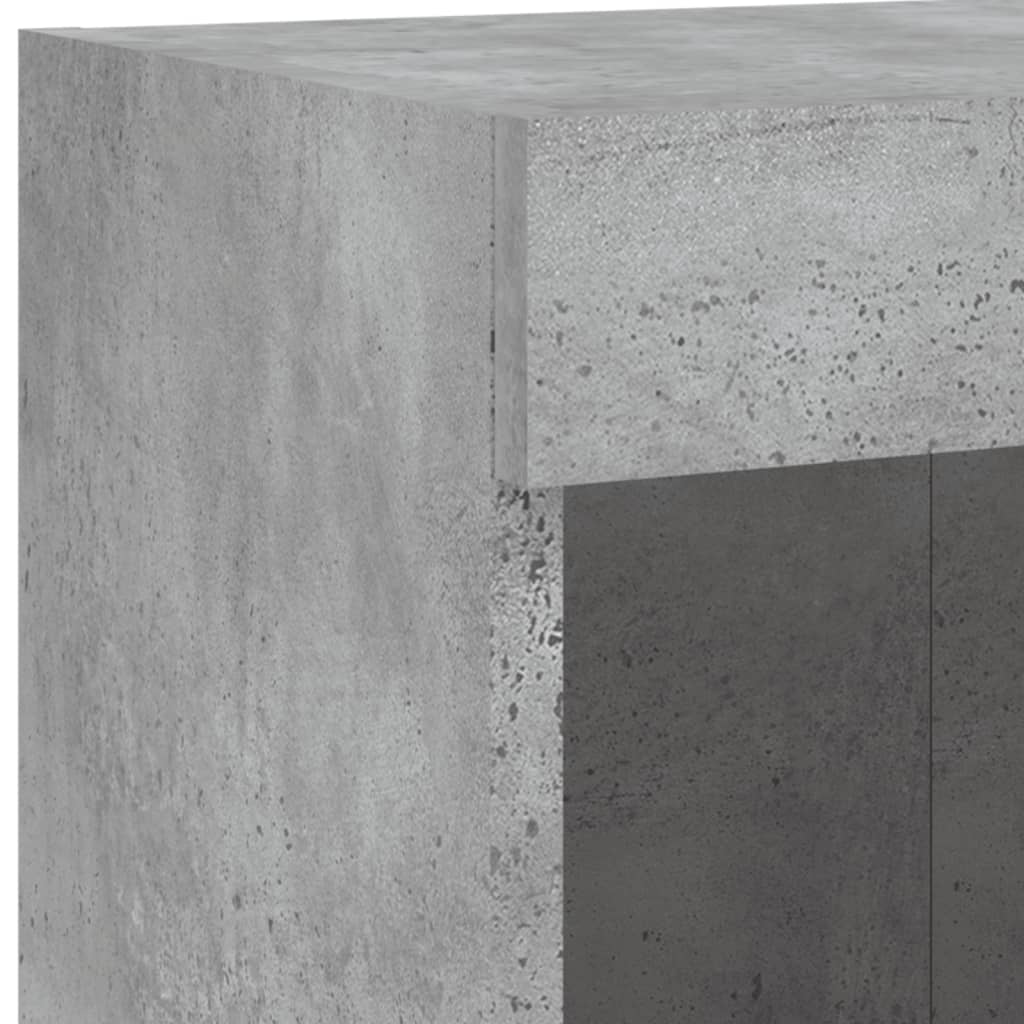 vidaXL TV Cabinets with LED Lights 2 pcs Concrete Grey 100x30x30 cm