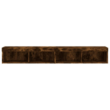 vidaXL TV Cabinets with LED Lights 2 pcs Smoked Oak 100x30x30 cm