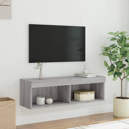 vidaXL TV Cabinet with LED Lights Grey Sonoma 100x30x30 cm