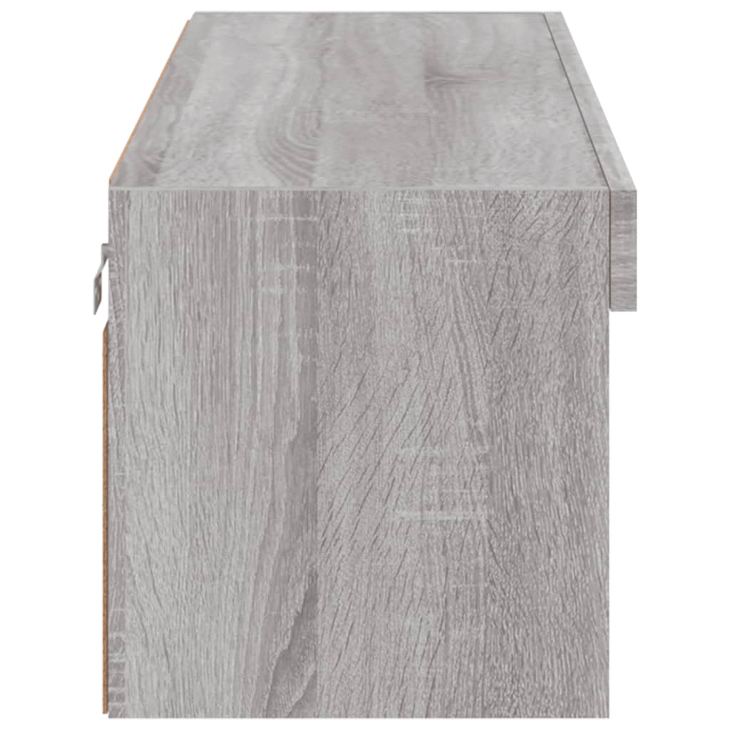 vidaXL TV Cabinet with LED Lights Grey Sonoma 100x30x30 cm