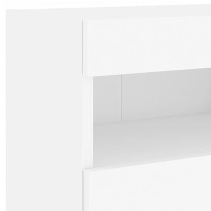 vidaXL TV Wall Cabinet with LED Lights White 40x30x40 cm