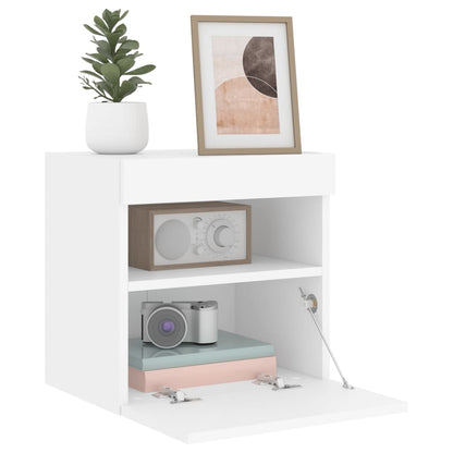 vidaXL TV Wall Cabinet with LED Lights White 40x30x40 cm