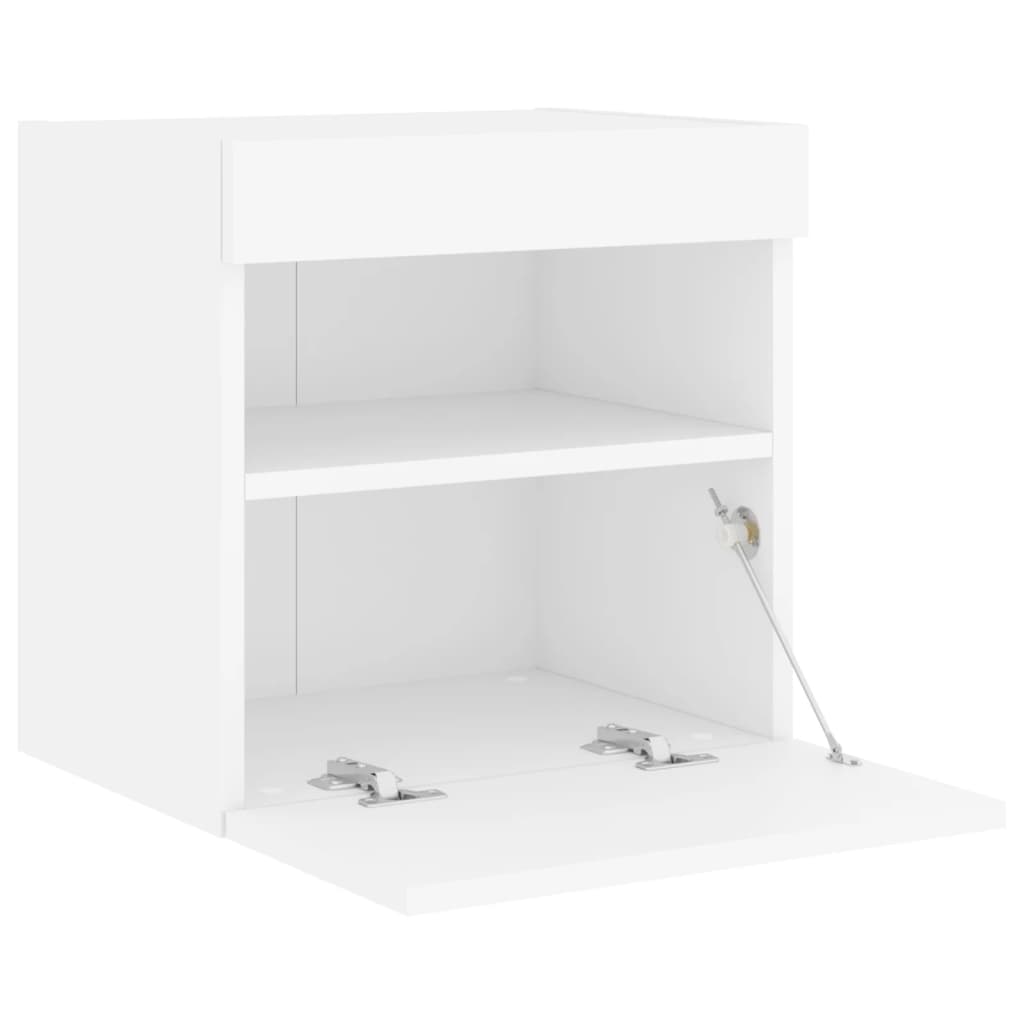 vidaXL TV Wall Cabinet with LED Lights White 40x30x40 cm