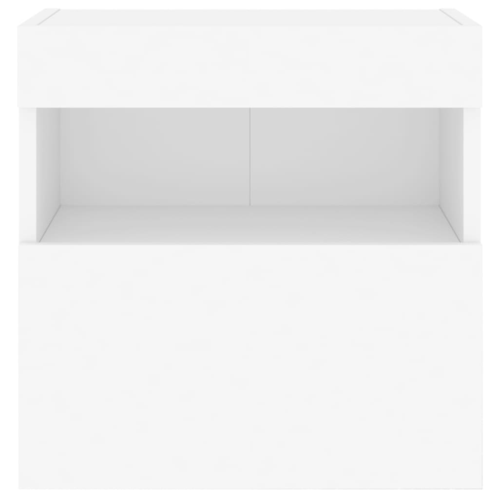 vidaXL TV Wall Cabinet with LED Lights White 40x30x40 cm