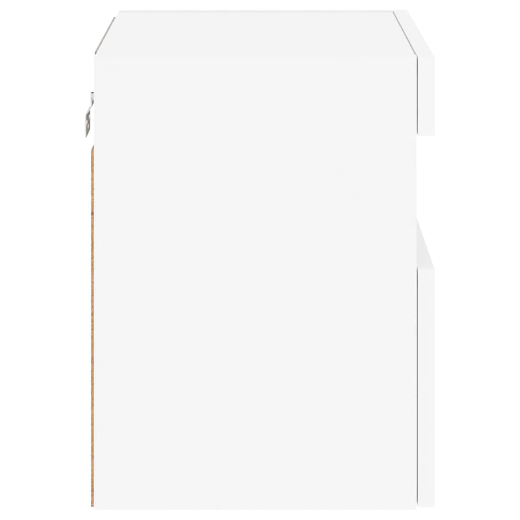 vidaXL TV Wall Cabinet with LED Lights White 40x30x40 cm