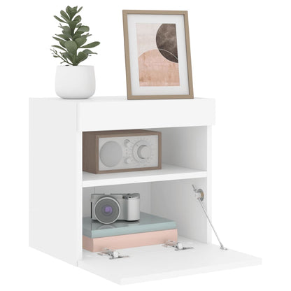 vidaXL TV Wall Cabinets with LED Lights 2 pcs White 40x30x40 cm
