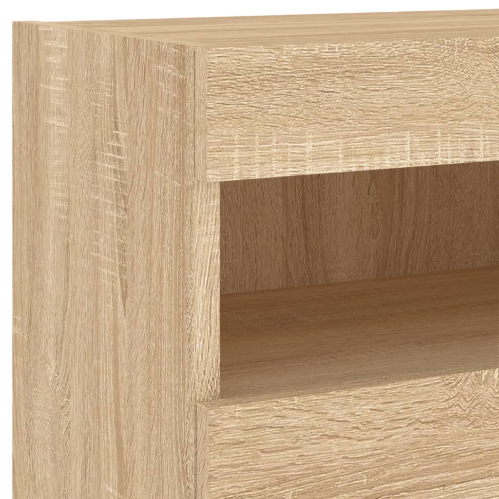 vidaXL TV Wall Cabinet with LED Lights Sonoma Oak 40x30x40 cm