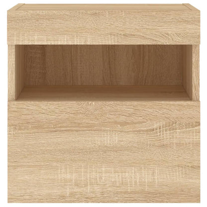 vidaXL TV Wall Cabinet with LED Lights Sonoma Oak 40x30x40 cm