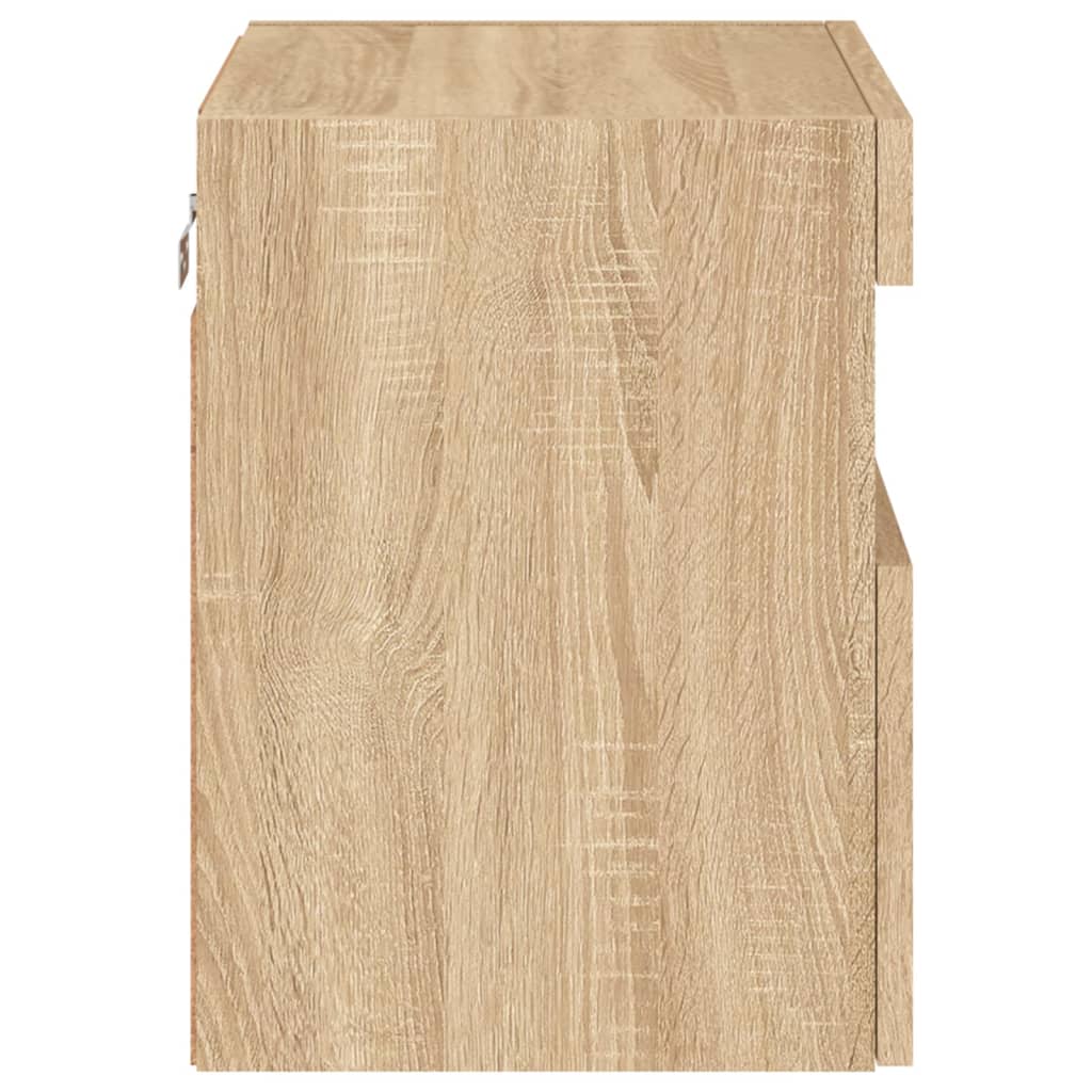 vidaXL TV Wall Cabinet with LED Lights Sonoma Oak 40x30x40 cm