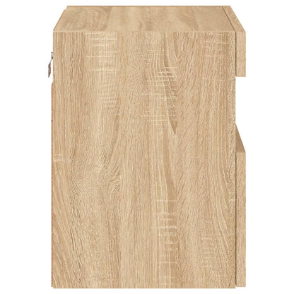 vidaXL TV Wall Cabinet with LED Lights Sonoma Oak 40x30x40 cm