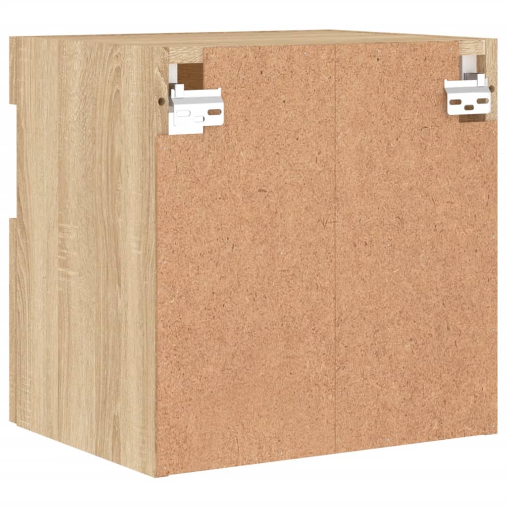 vidaXL TV Wall Cabinet with LED Lights Sonoma Oak 40x30x40 cm