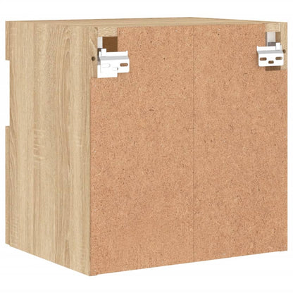 vidaXL TV Wall Cabinet with LED Lights Sonoma Oak 40x30x40 cm