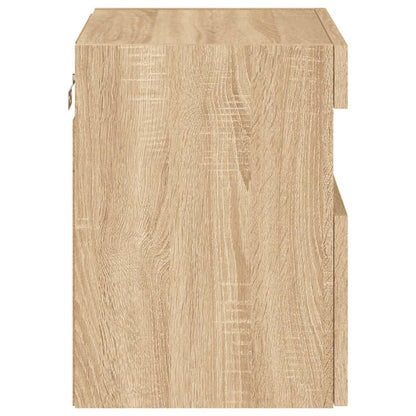 vidaXL TV Wall Cabinets with LED Lights 2 pcs Sonoma Oak 40x30x40 cm