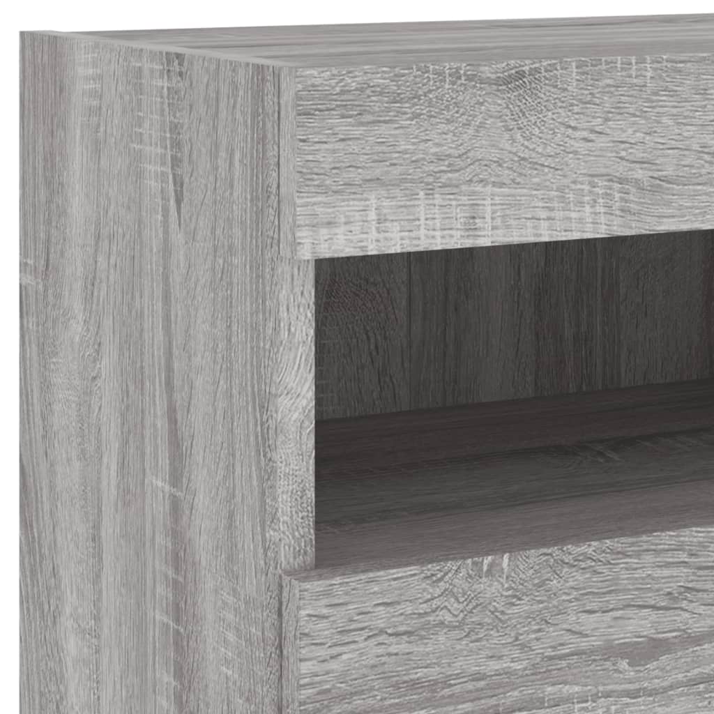 vidaXL TV Wall Cabinet with LED Lights Grey Sonoma 40x30x40 cm