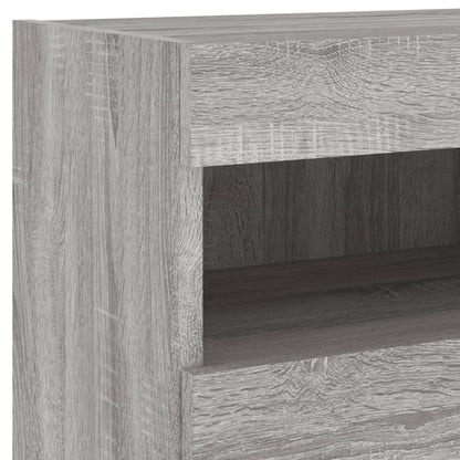 vidaXL TV Wall Cabinet with LED Lights Grey Sonoma 40x30x40 cm