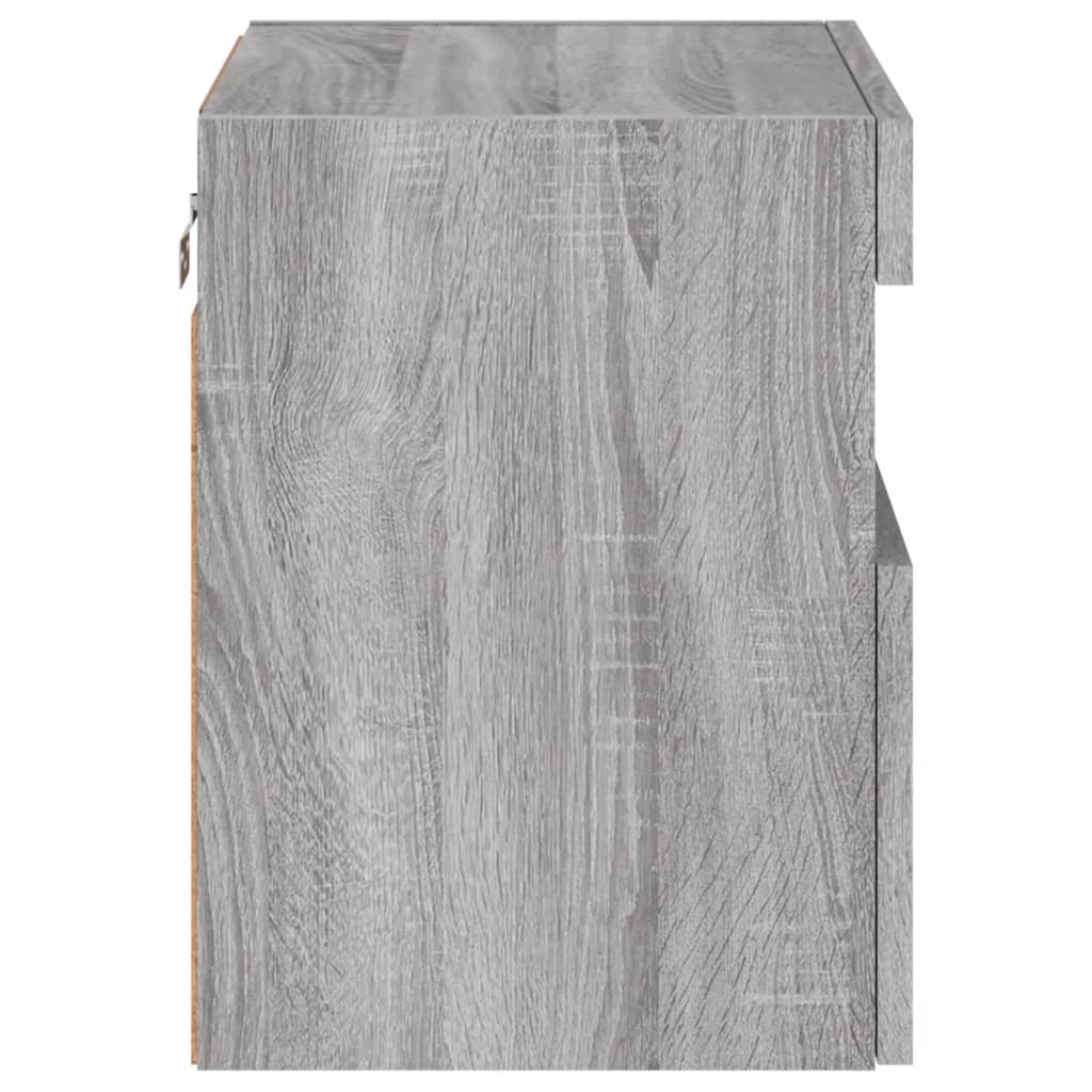 vidaXL TV Wall Cabinet with LED Lights Grey Sonoma 40x30x40 cm