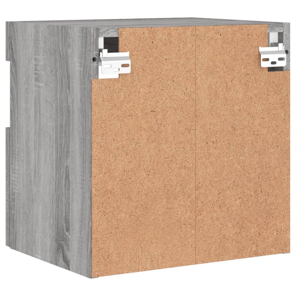vidaXL TV Wall Cabinet with LED Lights Grey Sonoma 40x30x40 cm