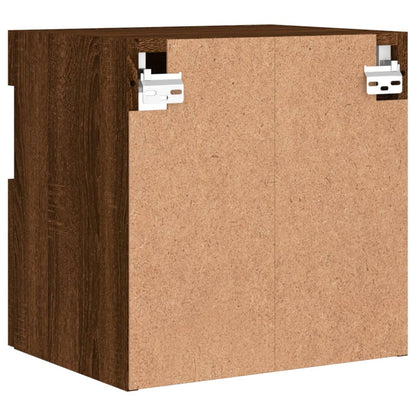 vidaXL TV Wall Cabinet with LED Lights Brown Oak 40x30x40 cm