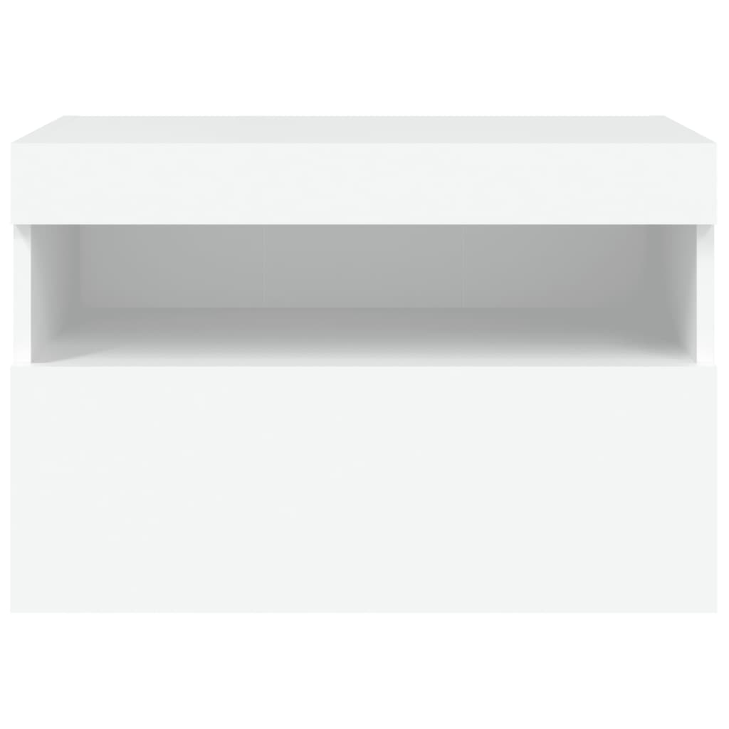 vidaXL TV Wall Cabinet with LED Lights White 60x30x40 cm