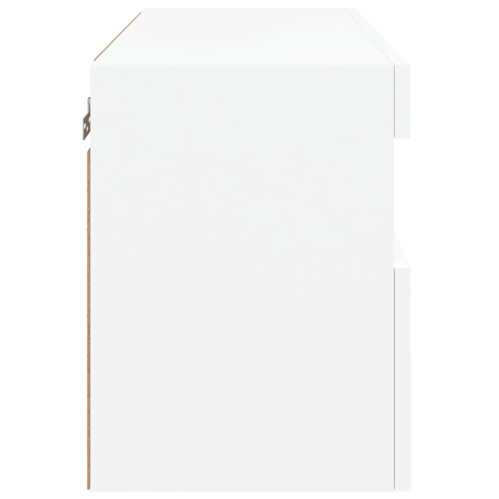 vidaXL TV Wall Cabinet with LED Lights White 60x30x40 cm