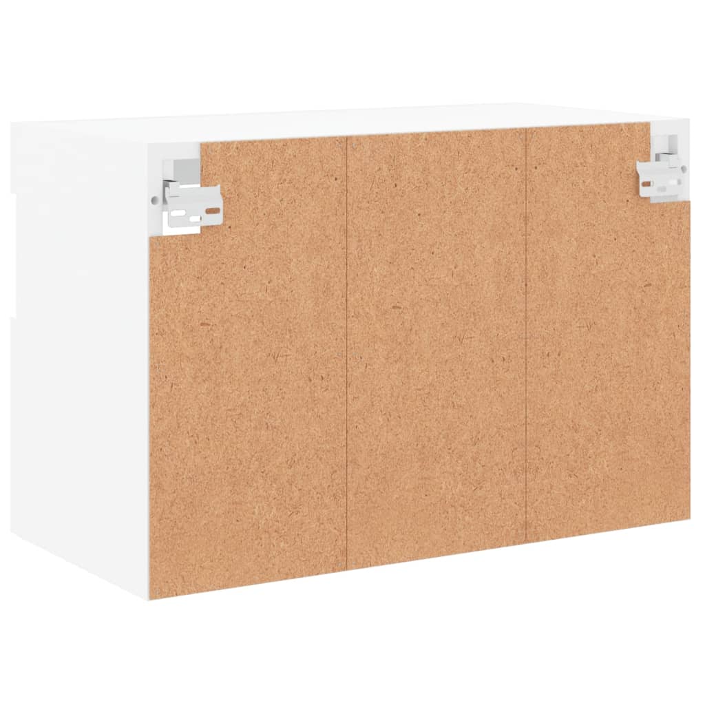 vidaXL TV Wall Cabinet with LED Lights White 60x30x40 cm