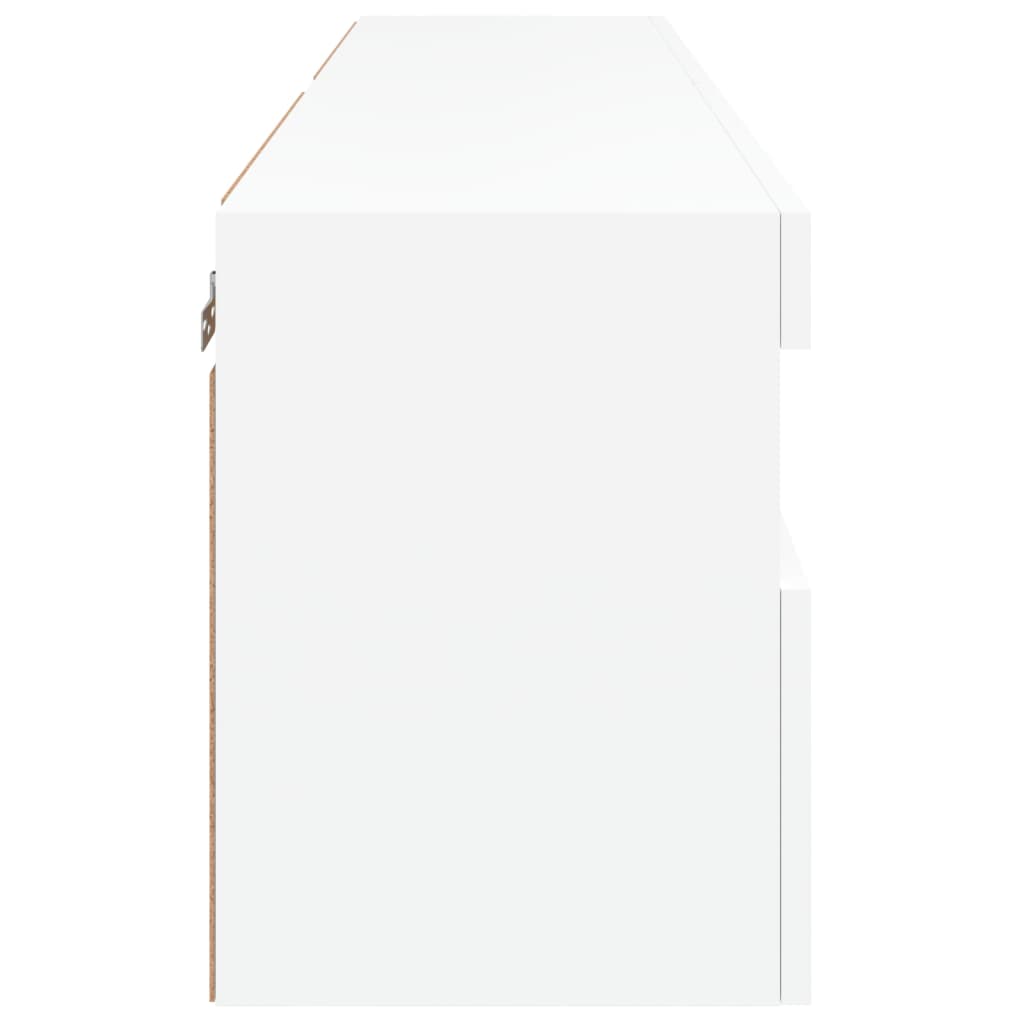 vidaXL TV Wall Cabinets with LED Lights 2 pcs White 60x30x40 cm