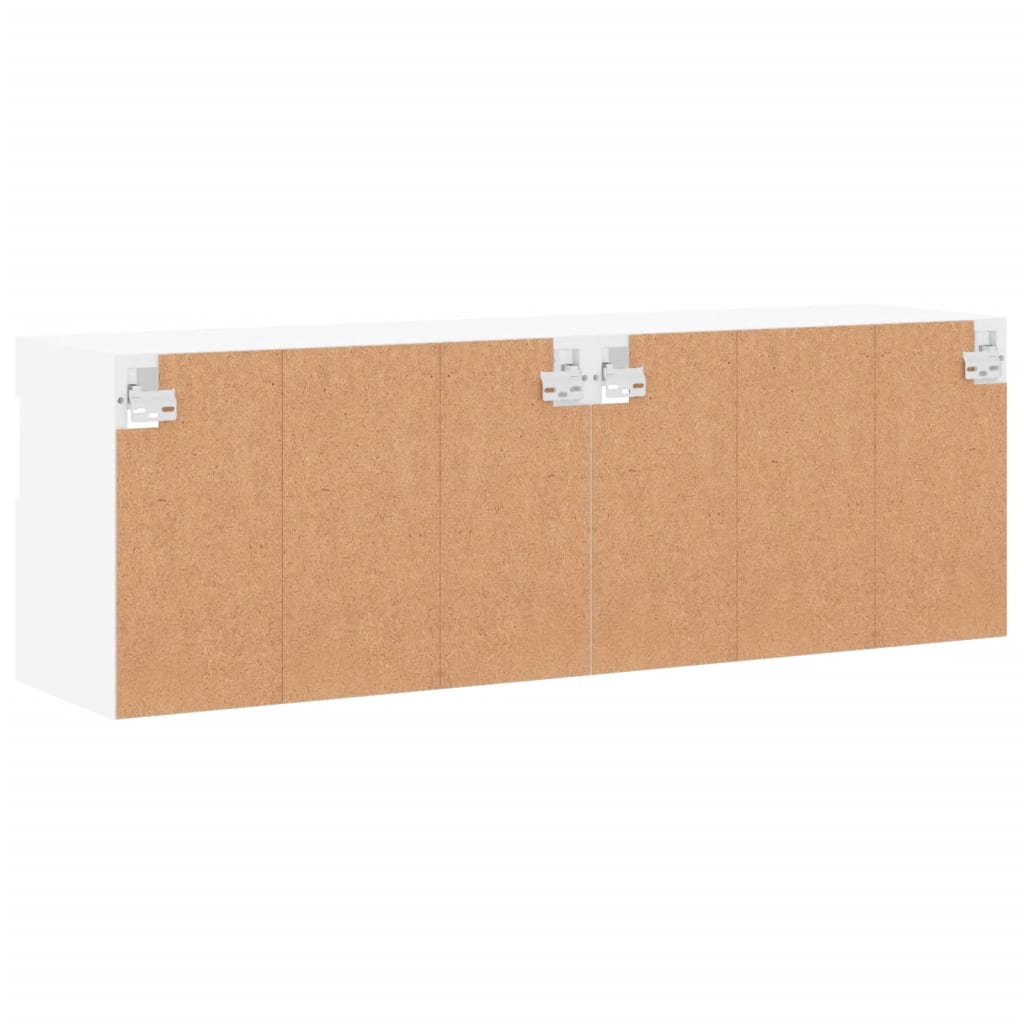 vidaXL TV Wall Cabinets with LED Lights 2 pcs White 60x30x40 cm
