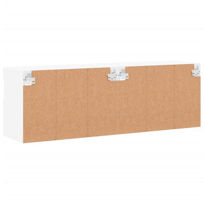 vidaXL TV Wall Cabinets with LED Lights 2 pcs White 60x30x40 cm