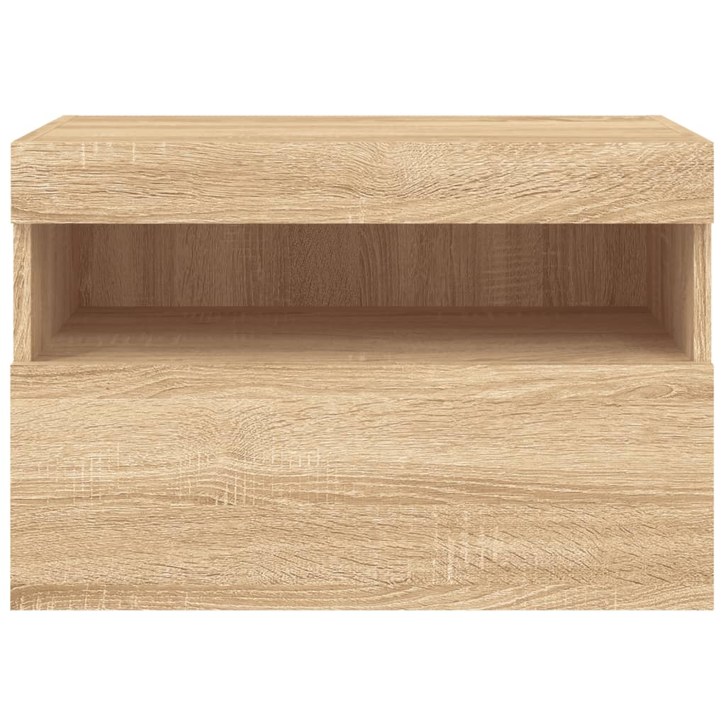 vidaXL TV Wall Cabinet with LED Lights Sonoma Oak 60x30x40 cm