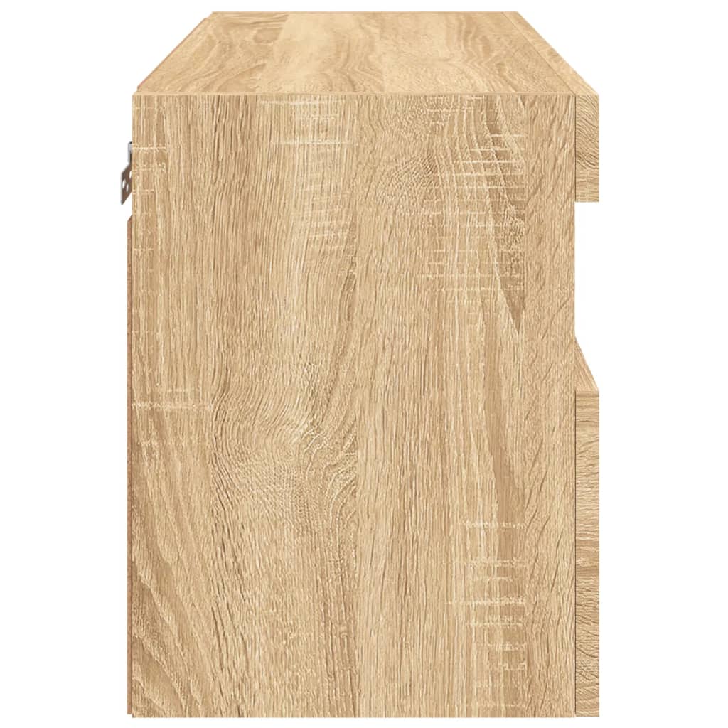 vidaXL TV Wall Cabinet with LED Lights Sonoma Oak 60x30x40 cm