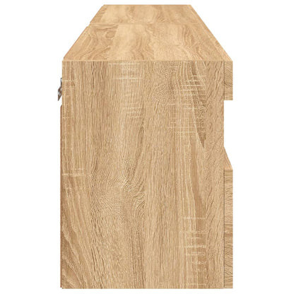 vidaXL TV Wall Cabinets with LED Lights 2 pcs Sonoma Oak 60x30x40 cm