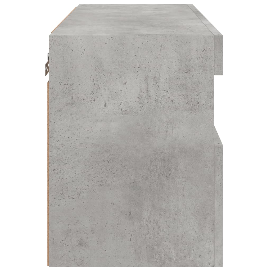 vidaXL TV Wall Cabinet with LED Lights Concrete Grey 60x30x40 cm