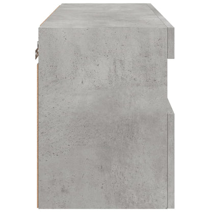 vidaXL TV Wall Cabinet with LED Lights Concrete Grey 60x30x40 cm