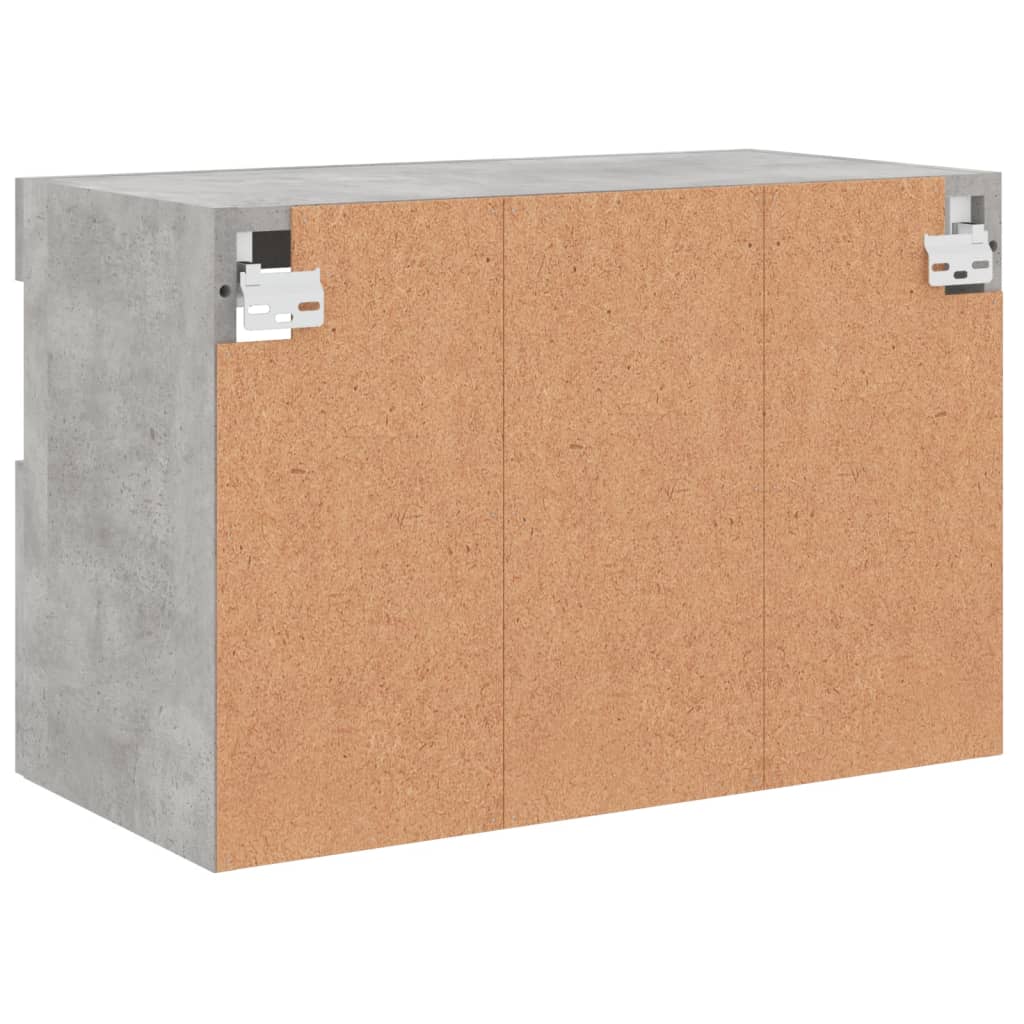 vidaXL TV Wall Cabinet with LED Lights Concrete Grey 60x30x40 cm