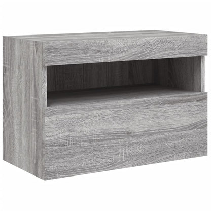 vidaXL TV Wall Cabinet with LED Lights Grey Sonoma 60x30x40 cm