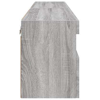 vidaXL TV Wall Cabinets with LED Lights 2 pcs Grey Sonoma 60x30x40 cm