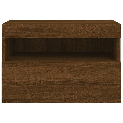vidaXL TV Wall Cabinet with LED Lights Brown Oak 60x30x40 cm
