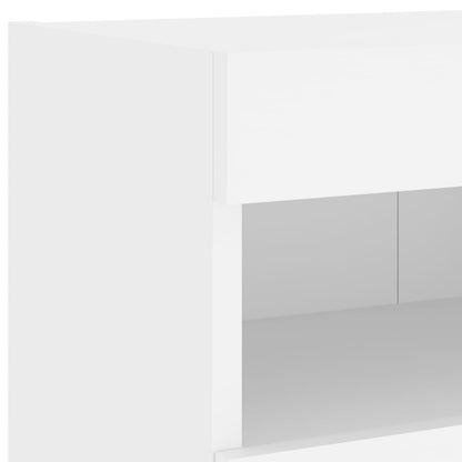 vidaXL TV Wall Cabinet with LED Lights White 80x30x40 cm