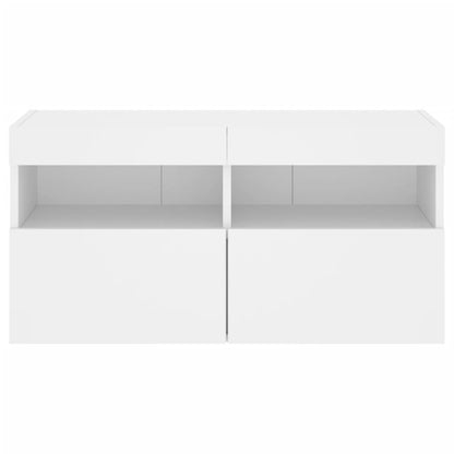 vidaXL TV Wall Cabinet with LED Lights White 80x30x40 cm