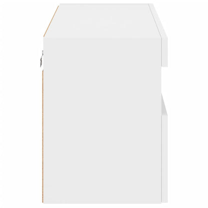 vidaXL TV Wall Cabinet with LED Lights White 80x30x40 cm