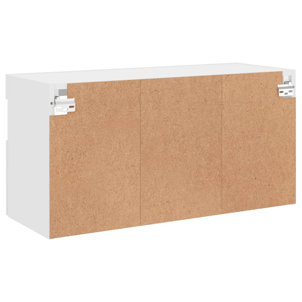 vidaXL TV Wall Cabinet with LED Lights White 80x30x40 cm