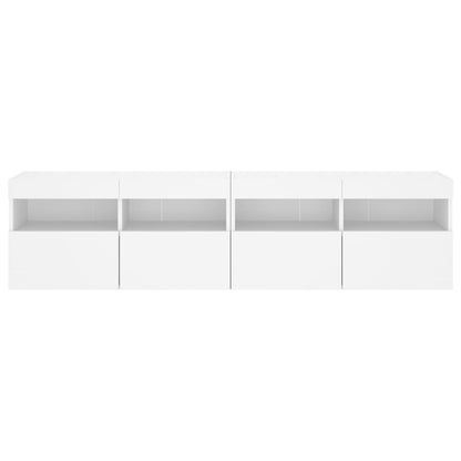vidaXL TV Wall Cabinets with LED Lights 2 pcs White 80x30x40 cm